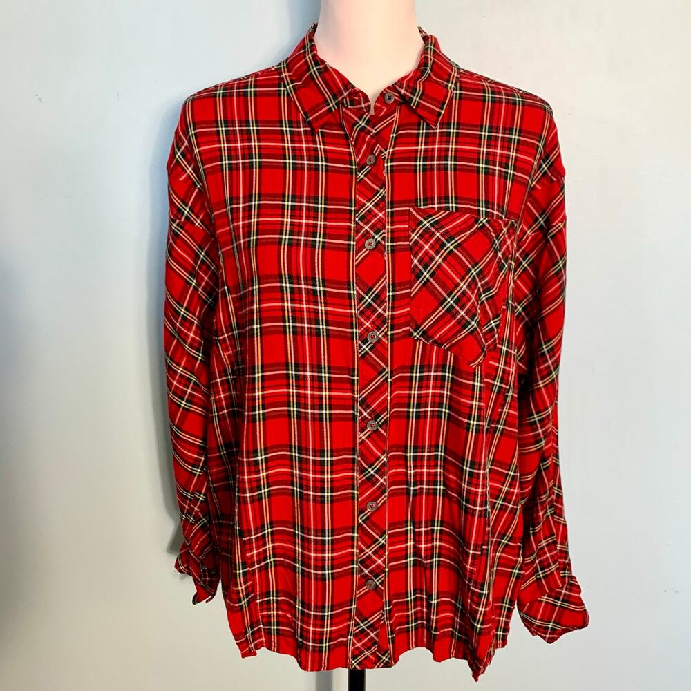 Vineyard Vines Red Velvet Plaid Weekend Button Down Size 4
